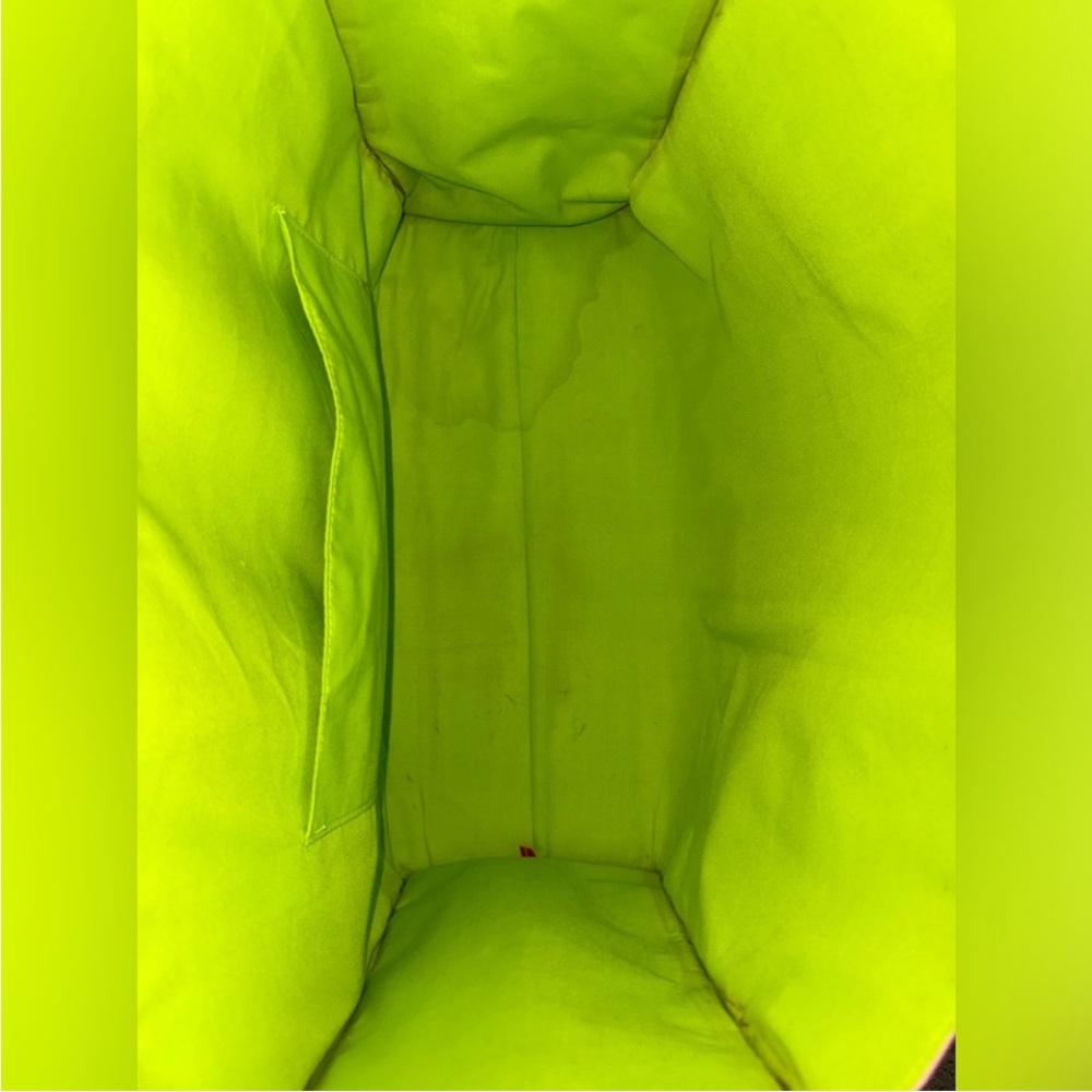 Victoria’s Secret Tote Bag Beach Bag Neon Coral Pink Lime Green Shopper … - Picture 10 of 13